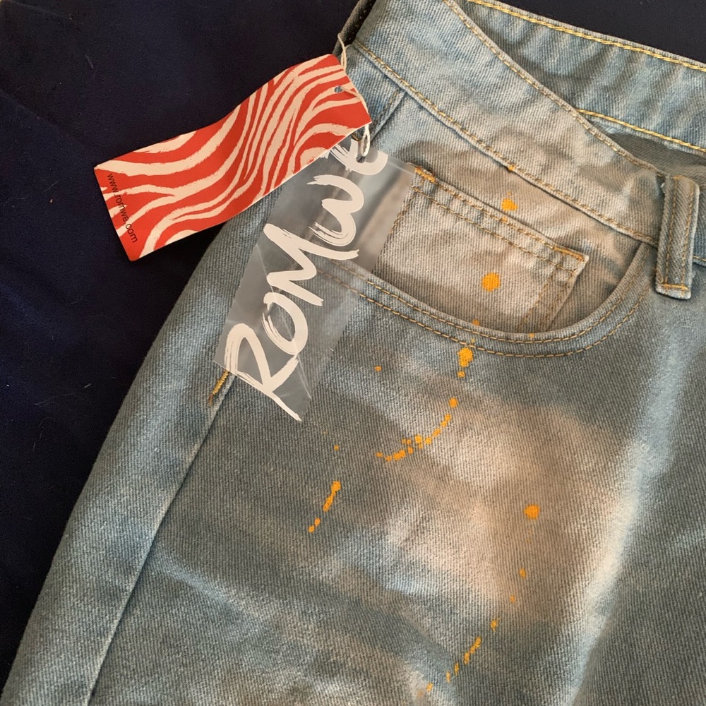 NEW Size 32 ROWME Blue Ripped Jeans - Picture 3 of 7